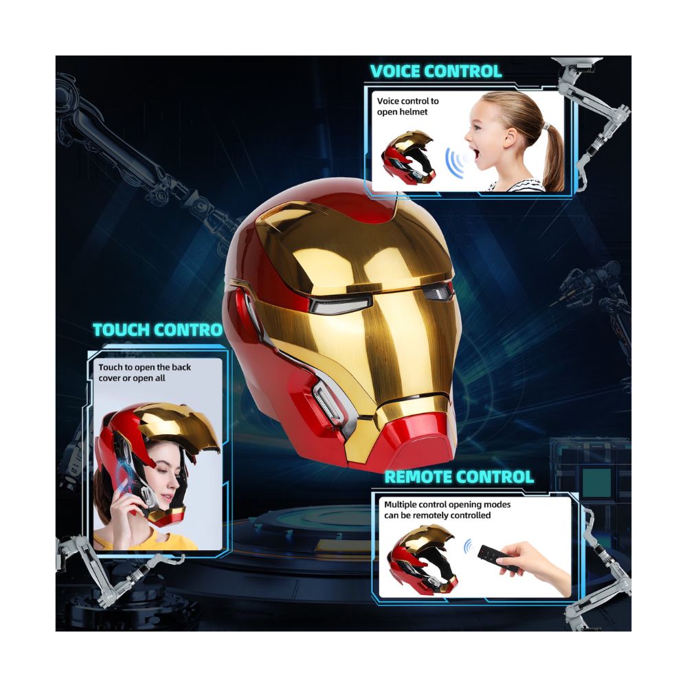 Iron-Man MK 5 Wearable Electronic Helmet: Voice & Remote Controlled