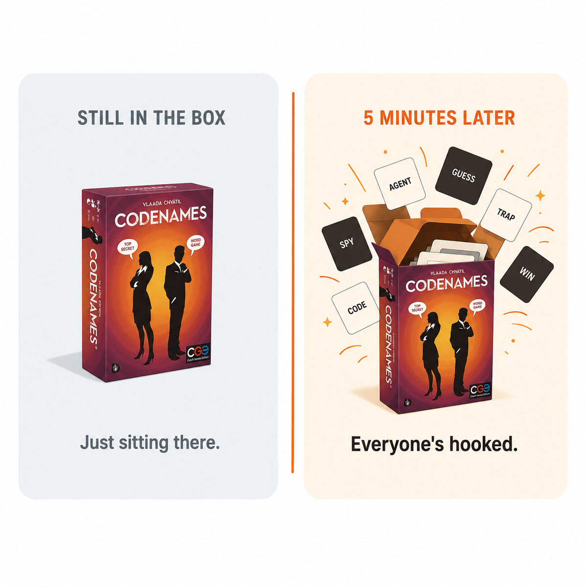 Warm low-lit living-room game night