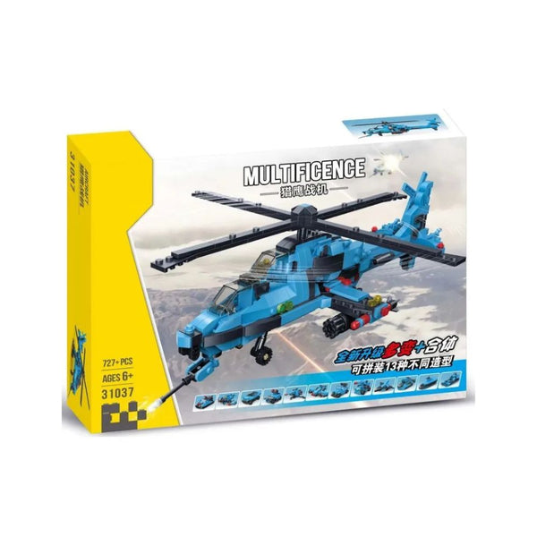 Army 13-in-1 Aircraft Building Block Toy for Kids 727 Pieces Educational Brick Set