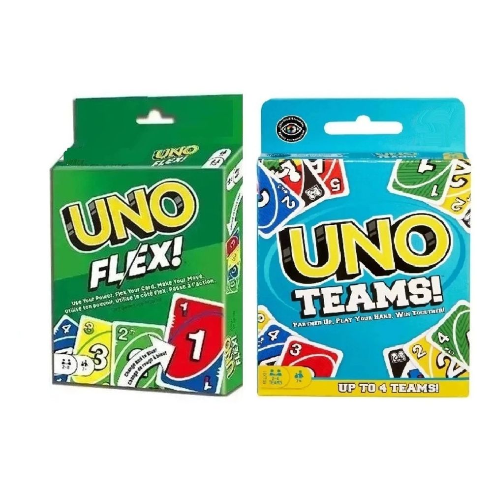 Uno Flex & Uno Teams Card Game Combo