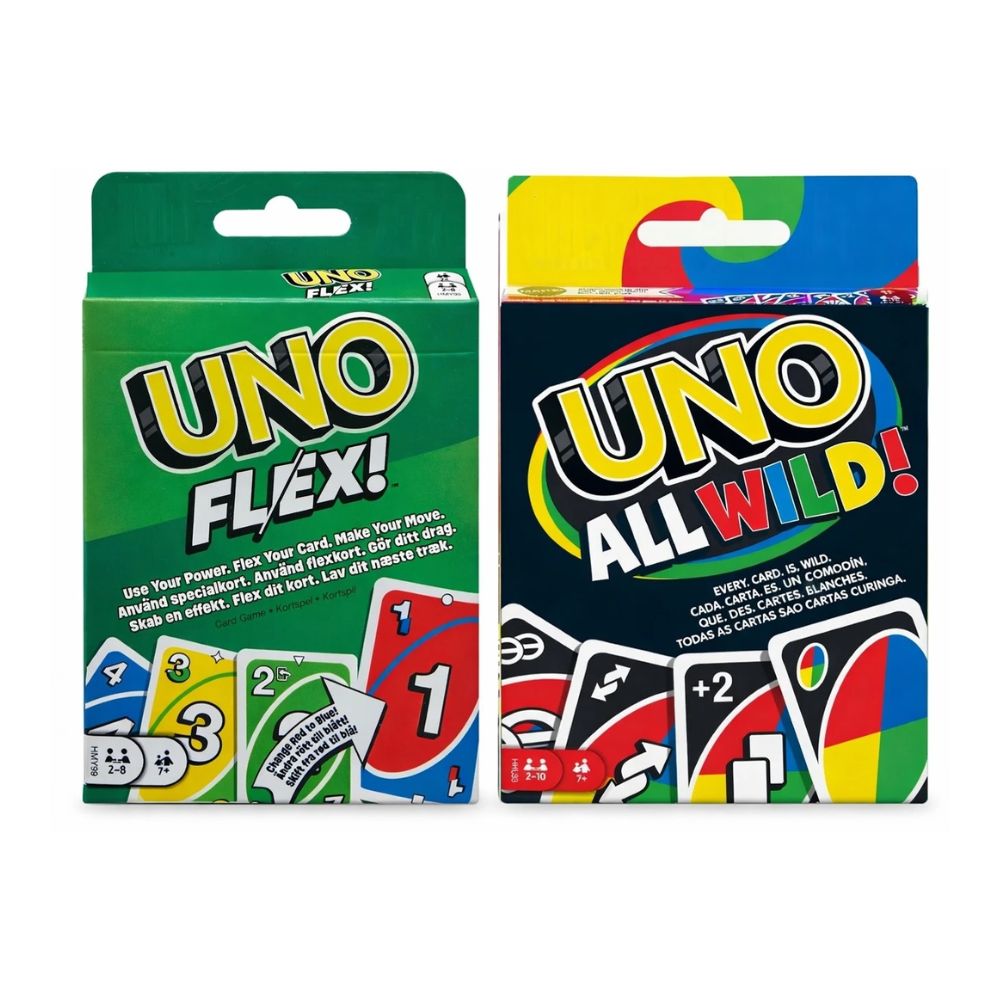 Uno Flex & Uno All Wild Combo Card Game