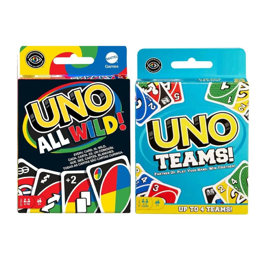 Uno All Wild & Uno Teams Combo Card Game
