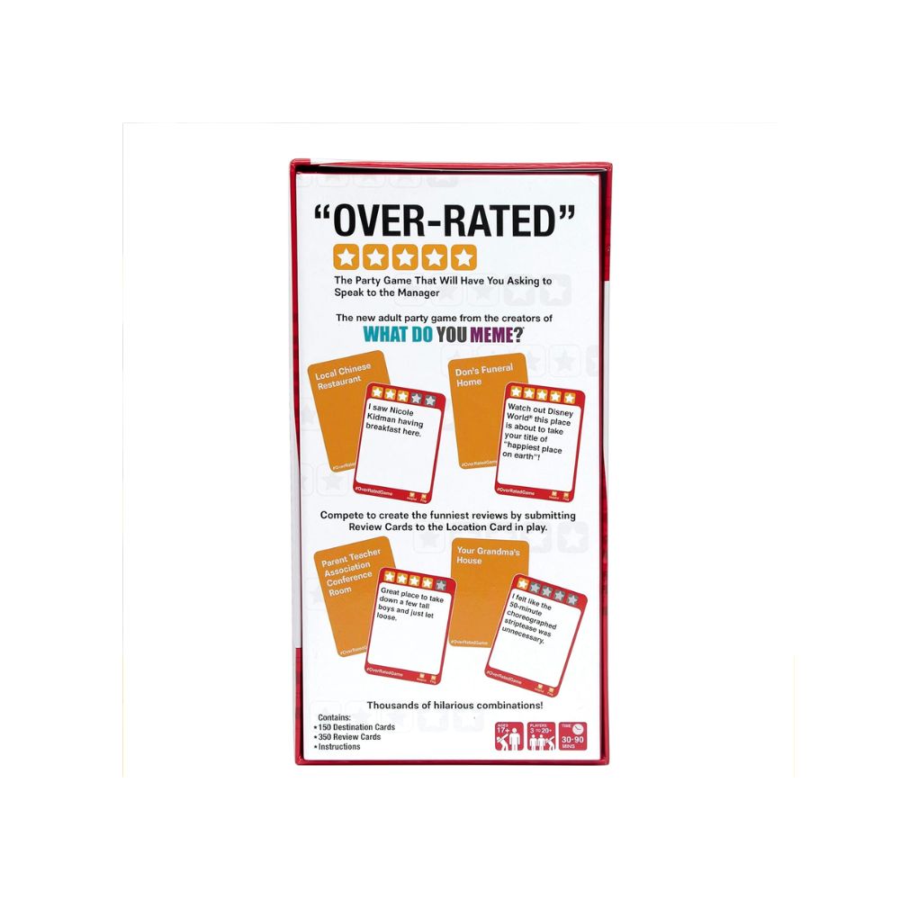 Over-Rated Card Game